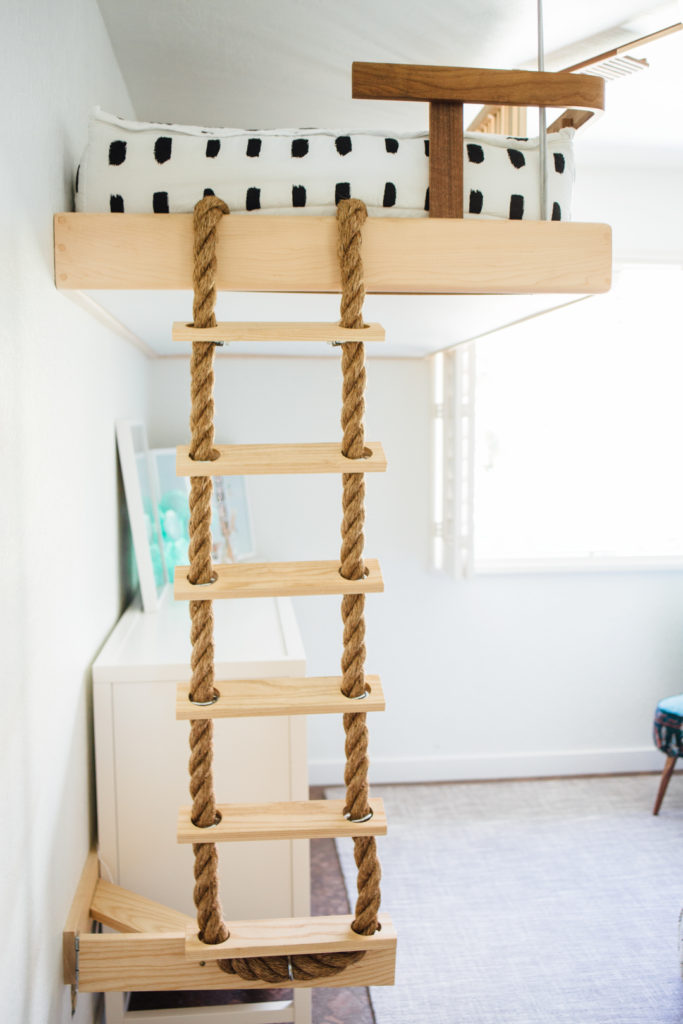 a custom-built loft bed