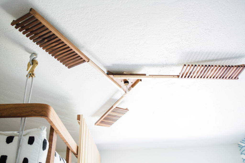 walnut and brass light fixtures