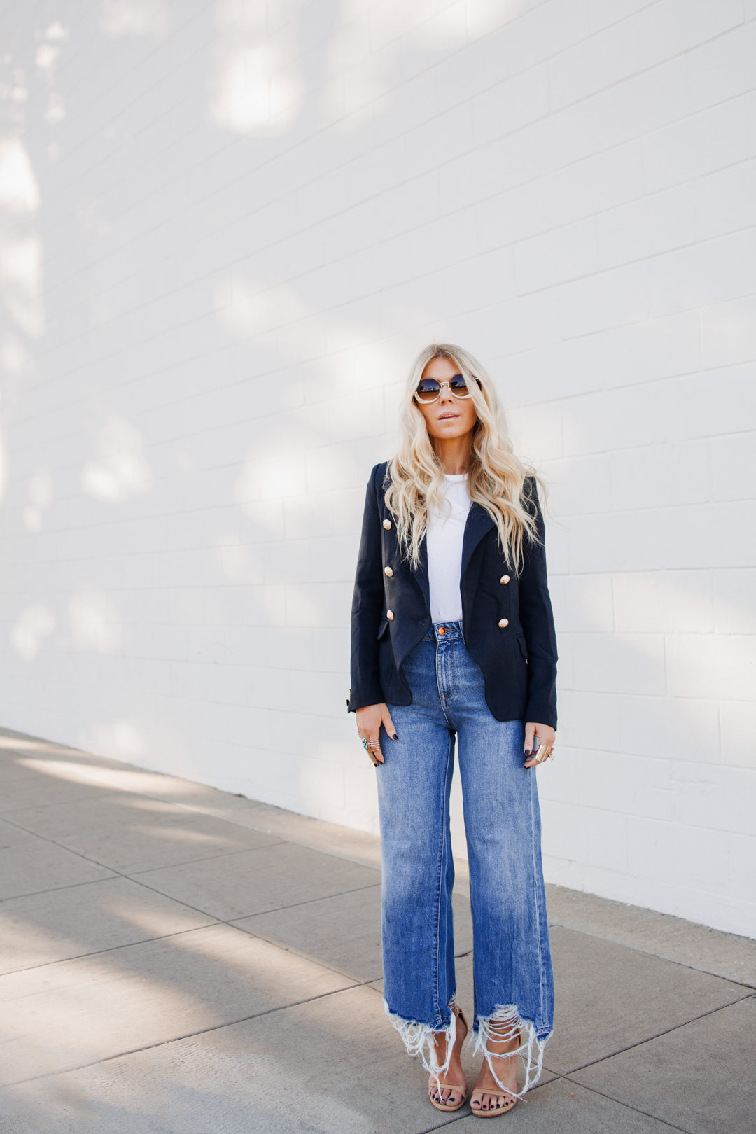 jeans heels blazer
