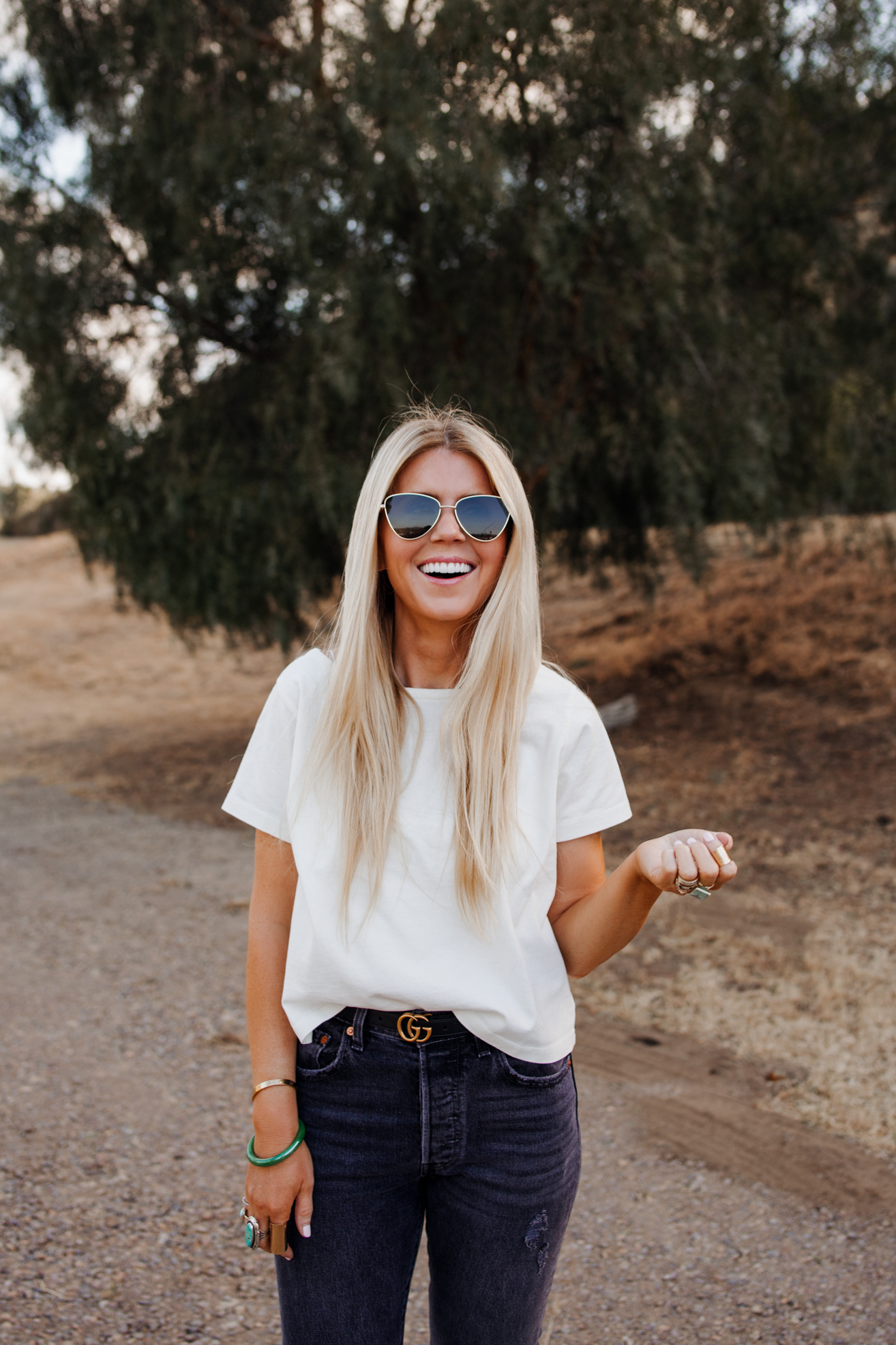 Lisa Allen of Salty lashes wearing a white top and black jeans Lisa Allen of Salty lashes wearing a white top and black jeans