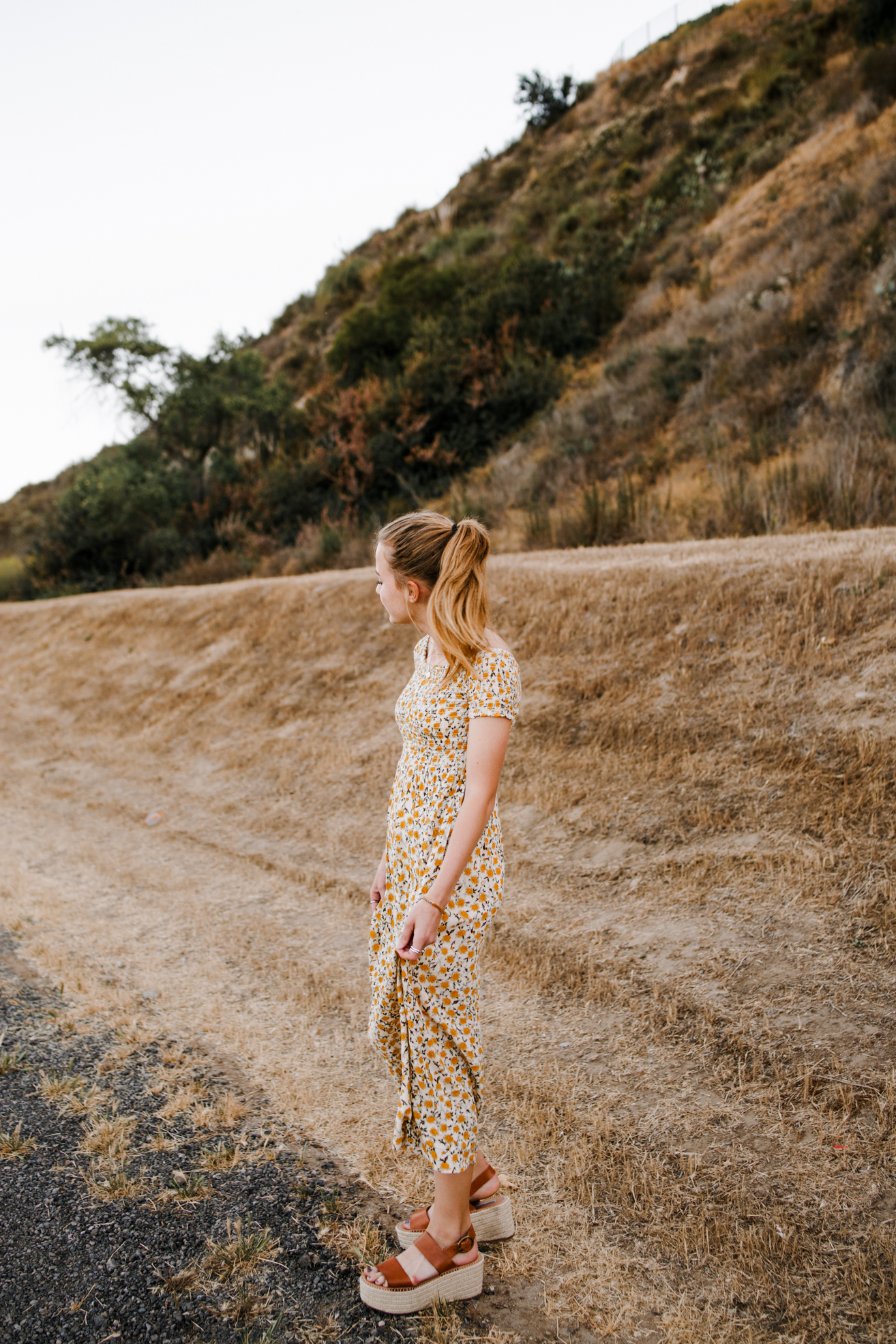 Poppy in a dress from Anthropologie 