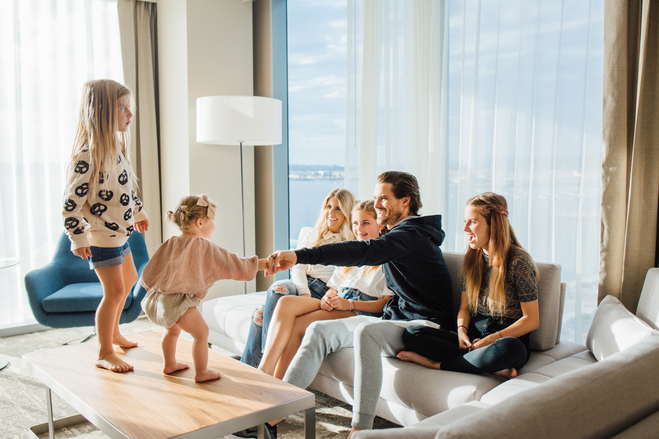 Jeff and Lisa Allen of salty lashes along with their daughters at the InterContinental San Diego