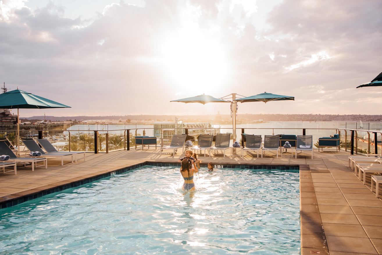 Jeff and Lisa Allen of salty lashes along with their daughters at the InterContinental San Diego