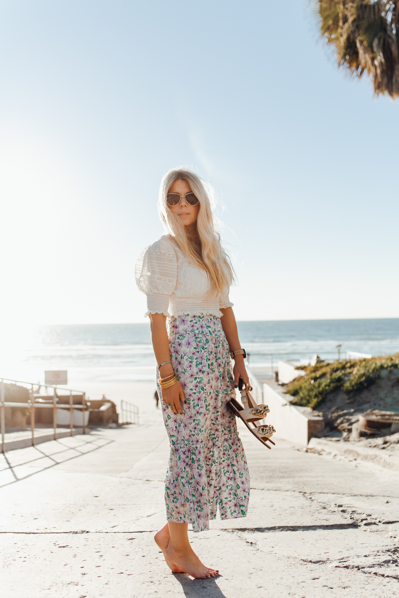 lisa allen of salty lashes wearing the best maxi skirts for spring