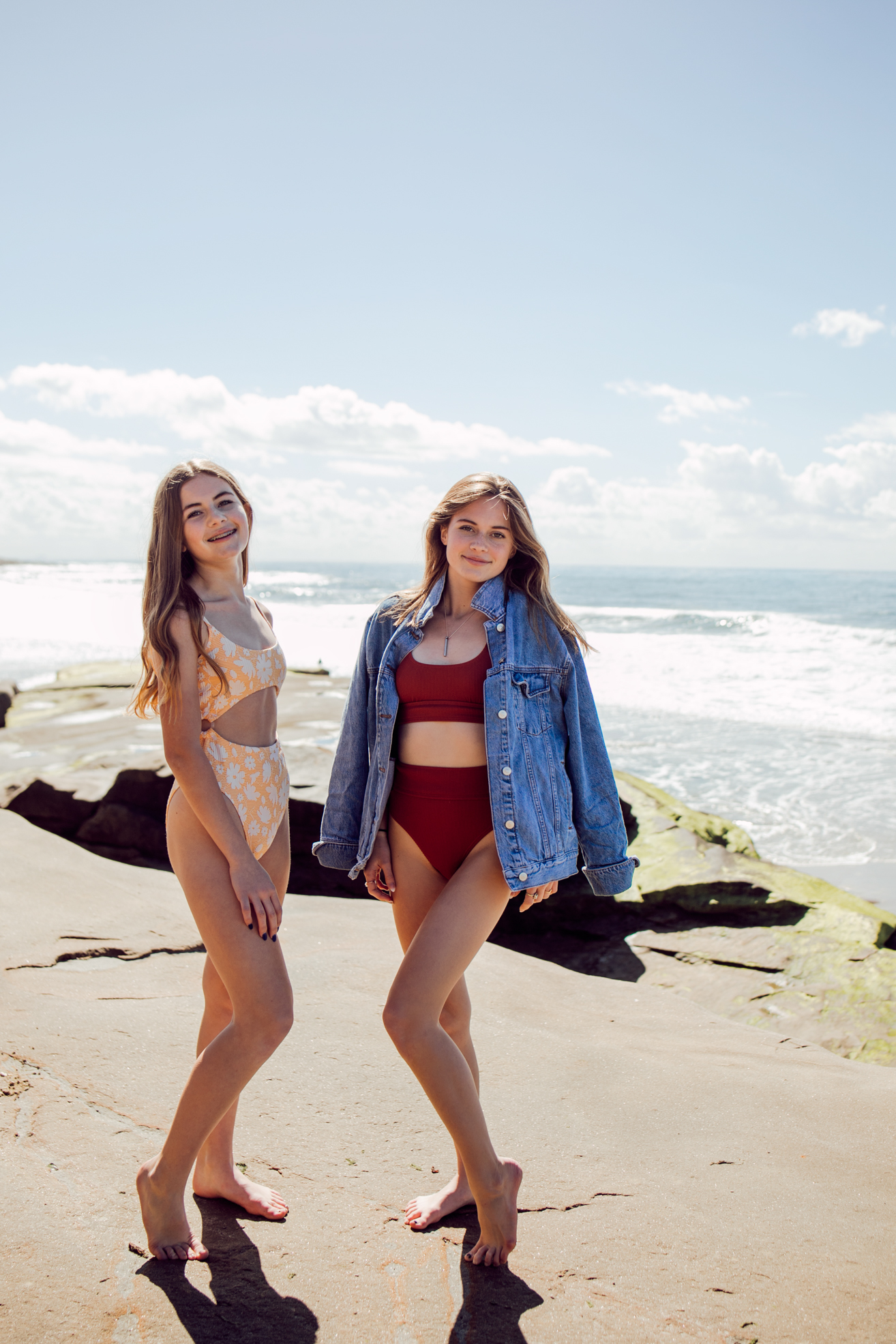 lisa allen's teen daughters at the beach