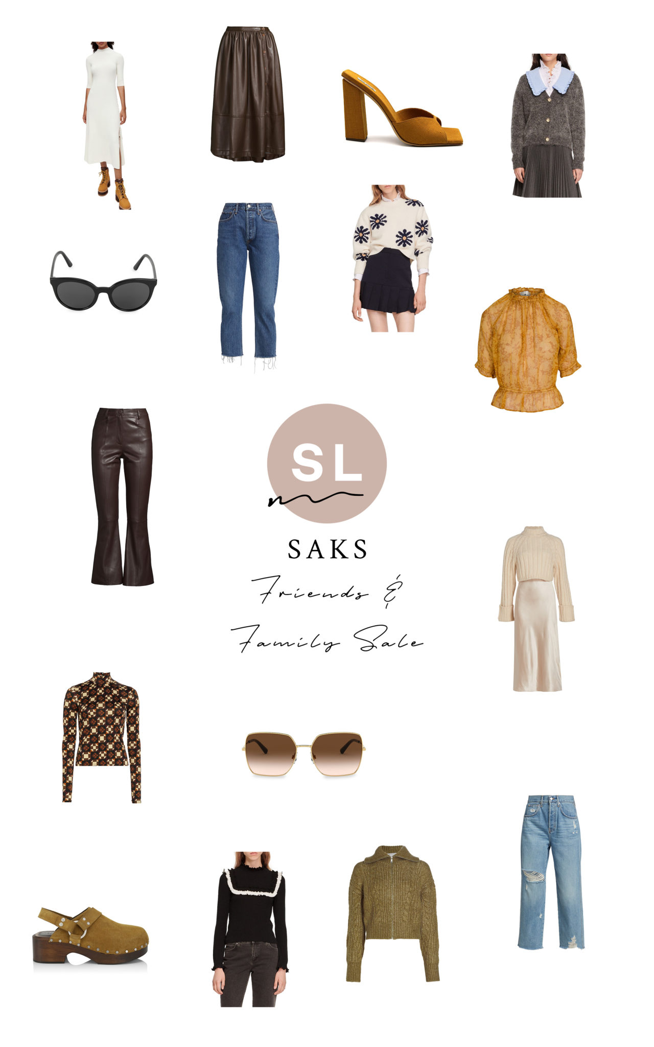 collage of items from Saks Friends & Family Sale