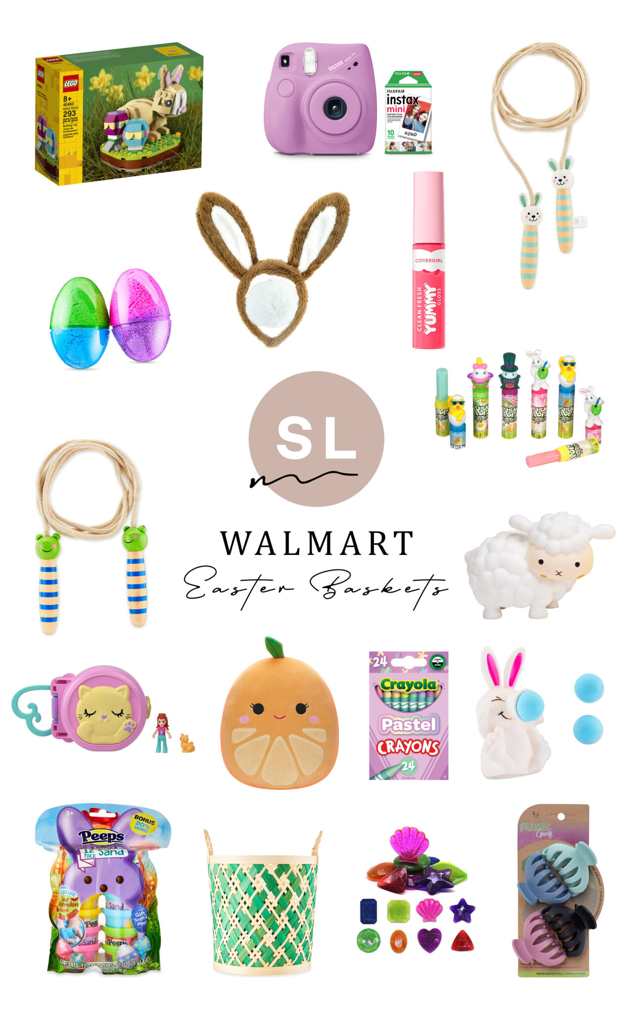 collage of items for Easter Baskets With Walmart