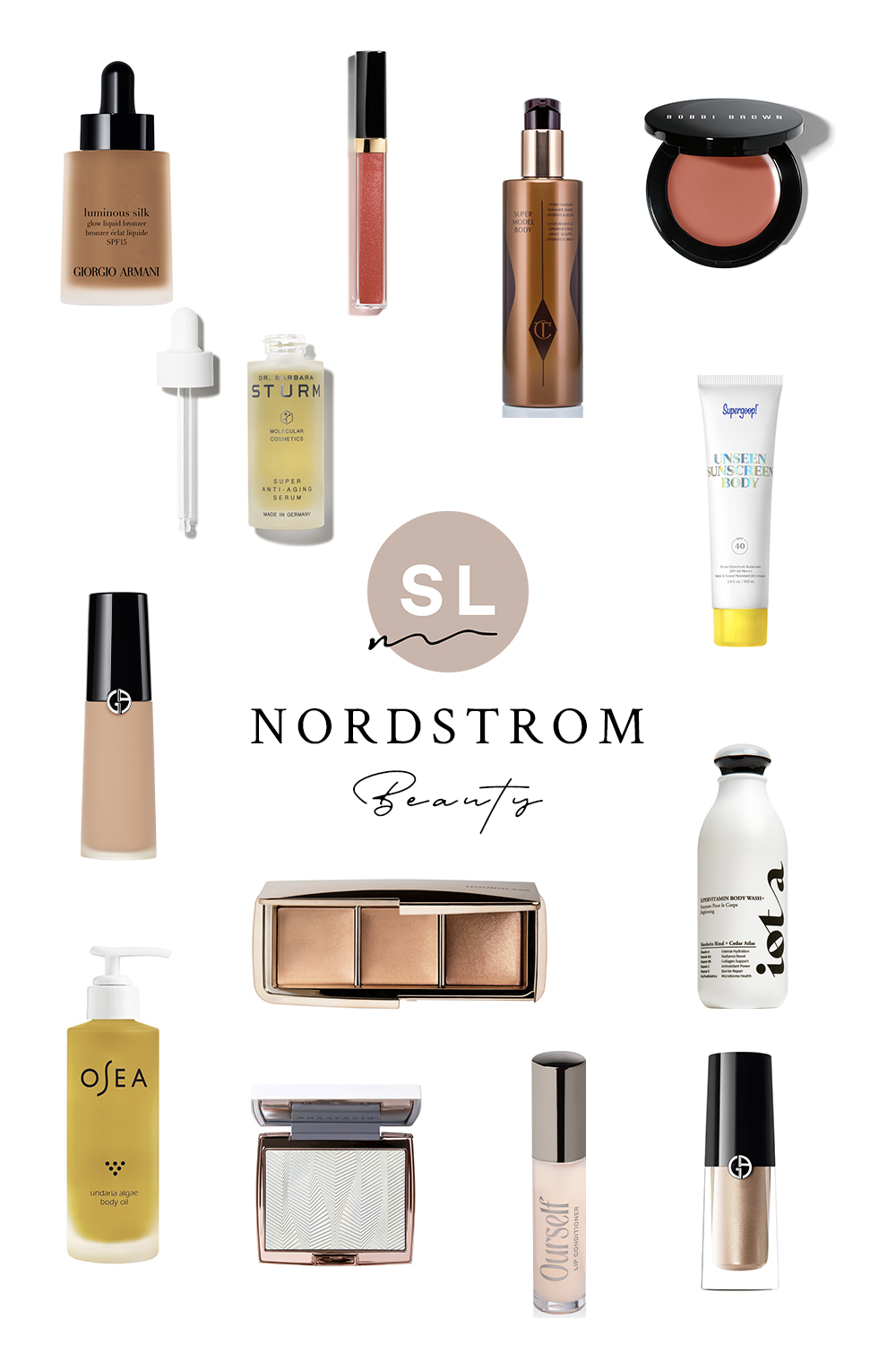 collage of Nordstrom Beauty May products