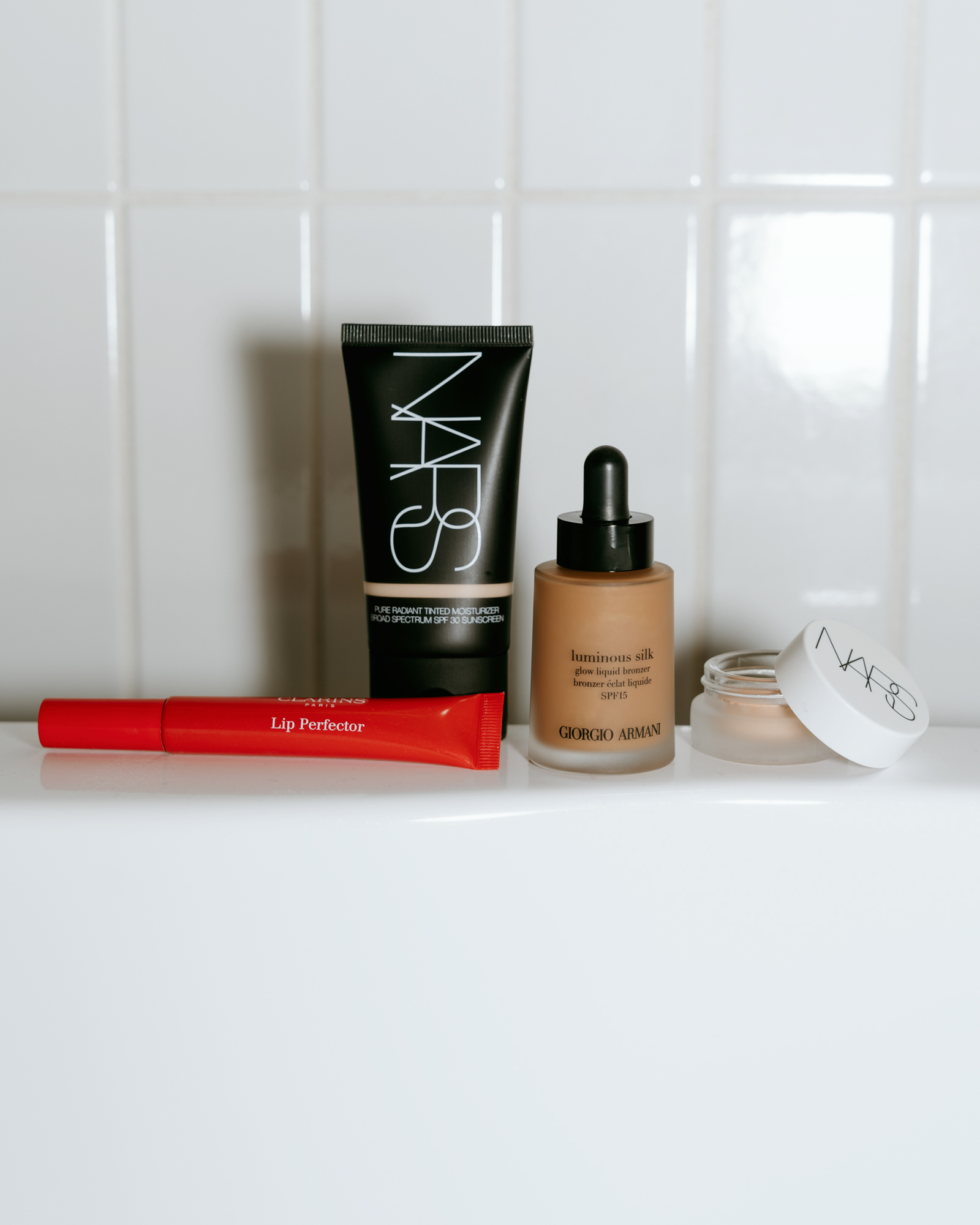 Nars , Clarins, and Giorgio Armani makeup products from Easy Summer Beauty With Nordstrom