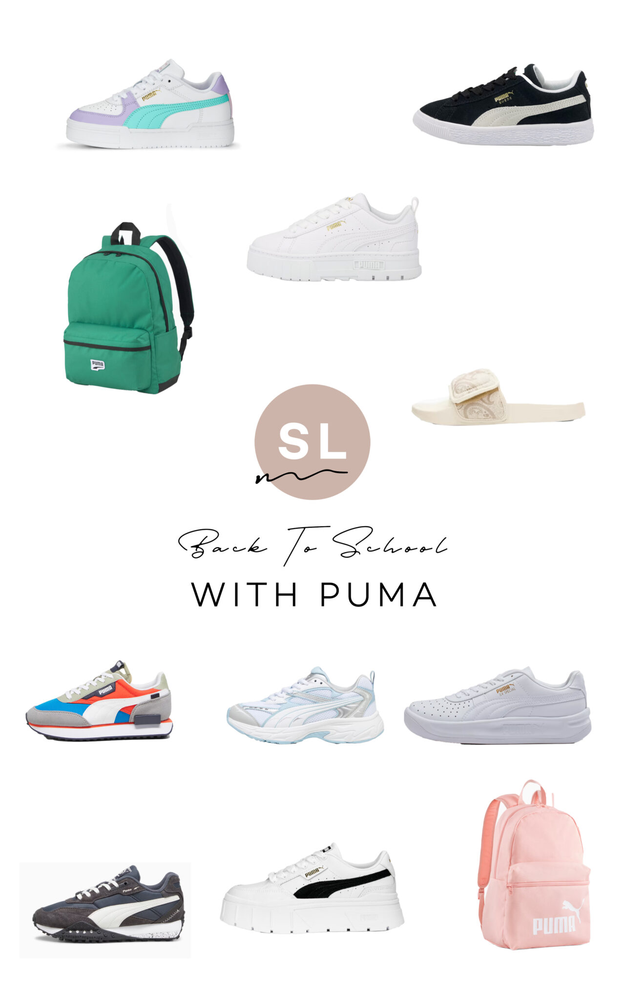 collage of items from Back To School With PUMA
