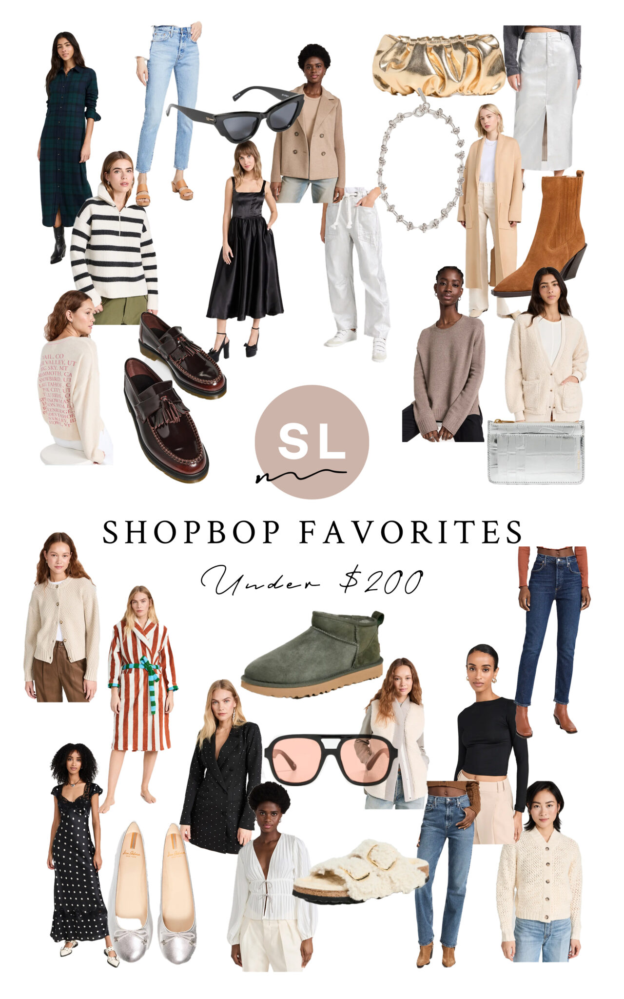 collage of Under $200 Shopbop Favorites