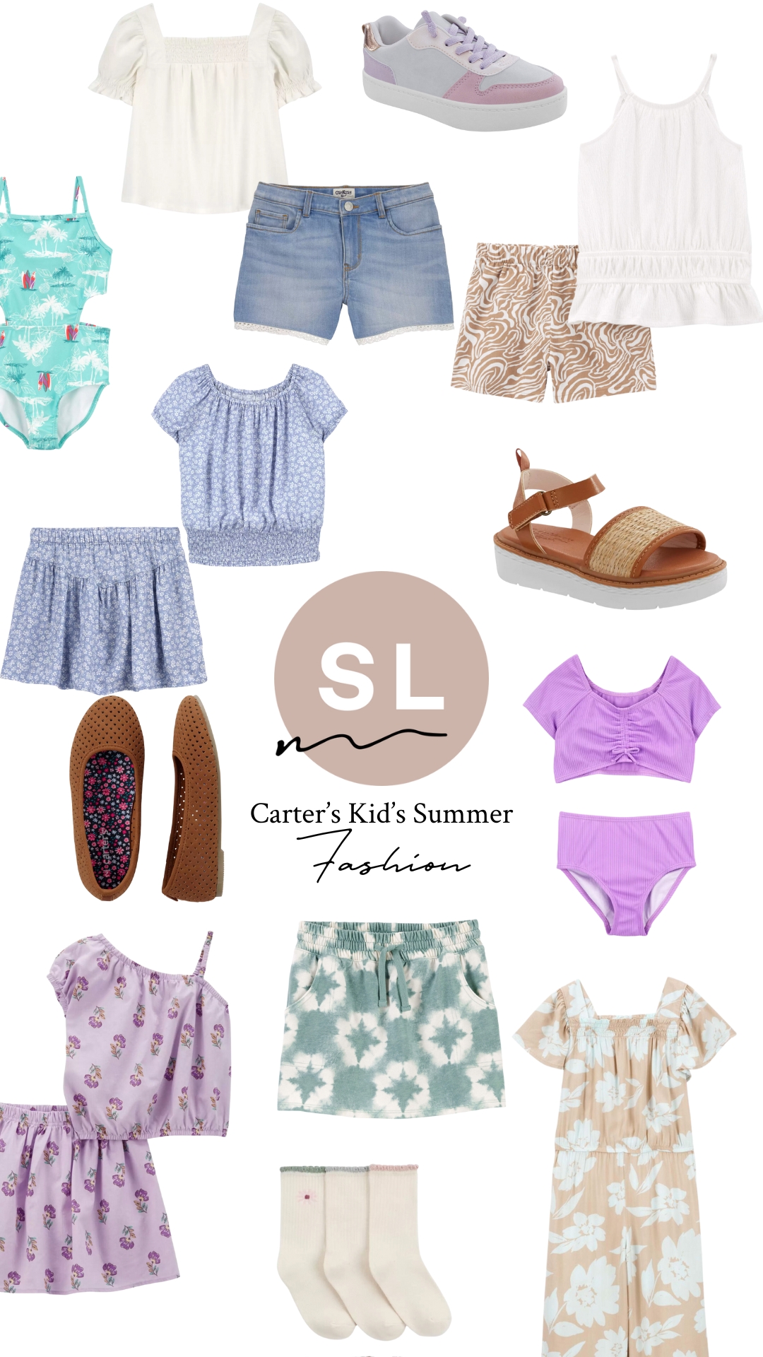 collage of Carter's Kid's summer fashion