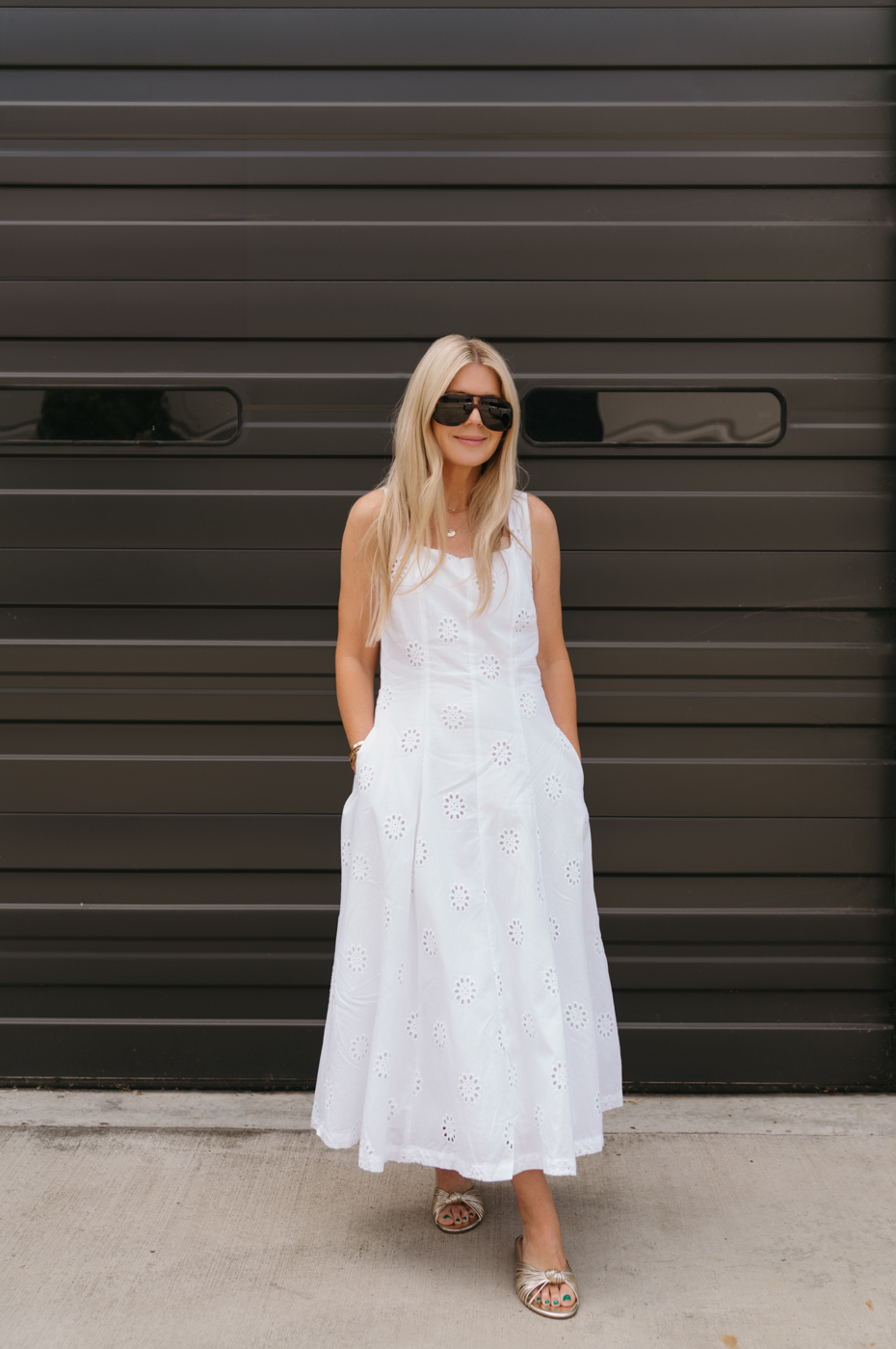 Summer Style With Walmart by Salty Lashes Blogger Lisa Allen: wearing white eyelet dress