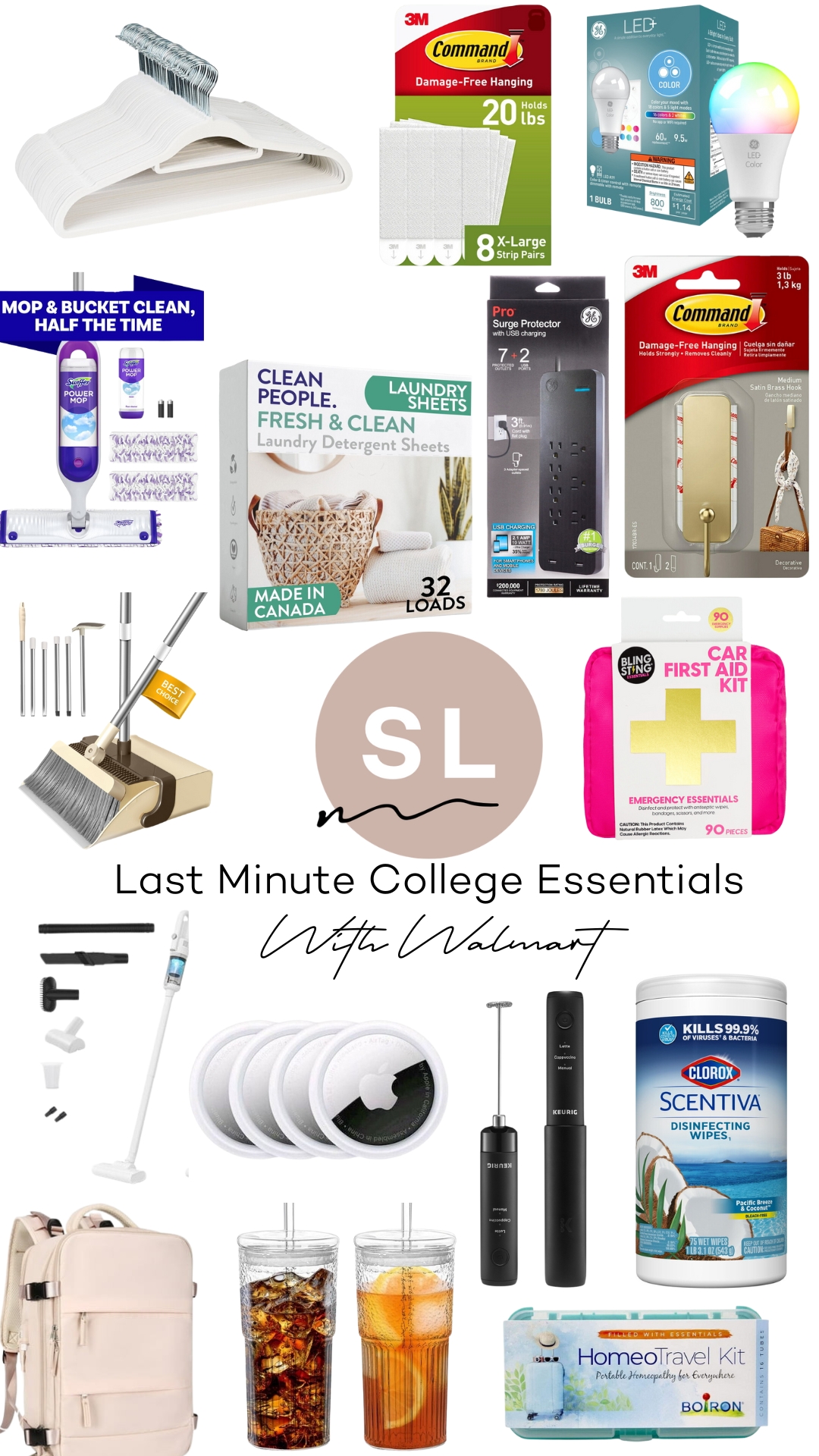 Salty Lashes Blogger Lisa Allen shares a collage of Last Minute College Essentials