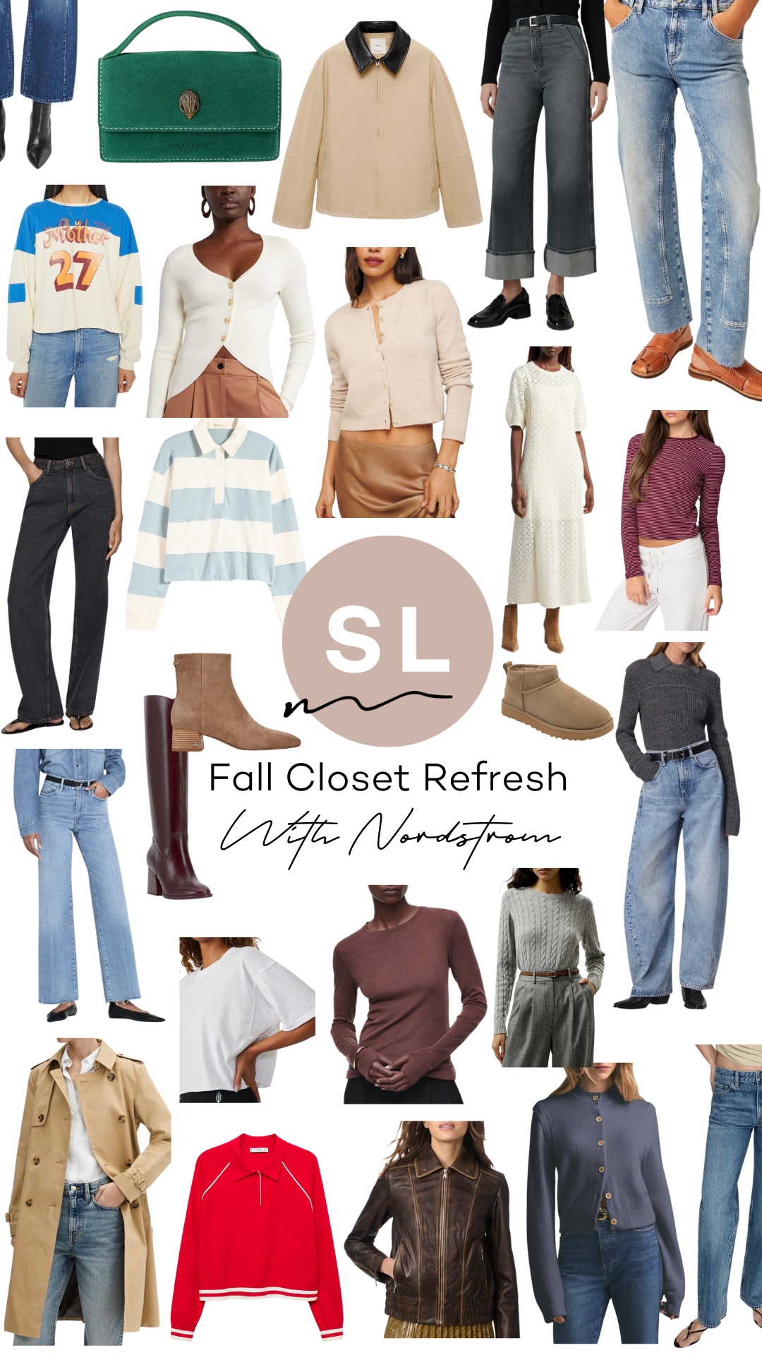 Salty Lashes Blogger Lisa Allen shares Fall Closet Refresh With Nordstrom - in photo: collage of clothing items