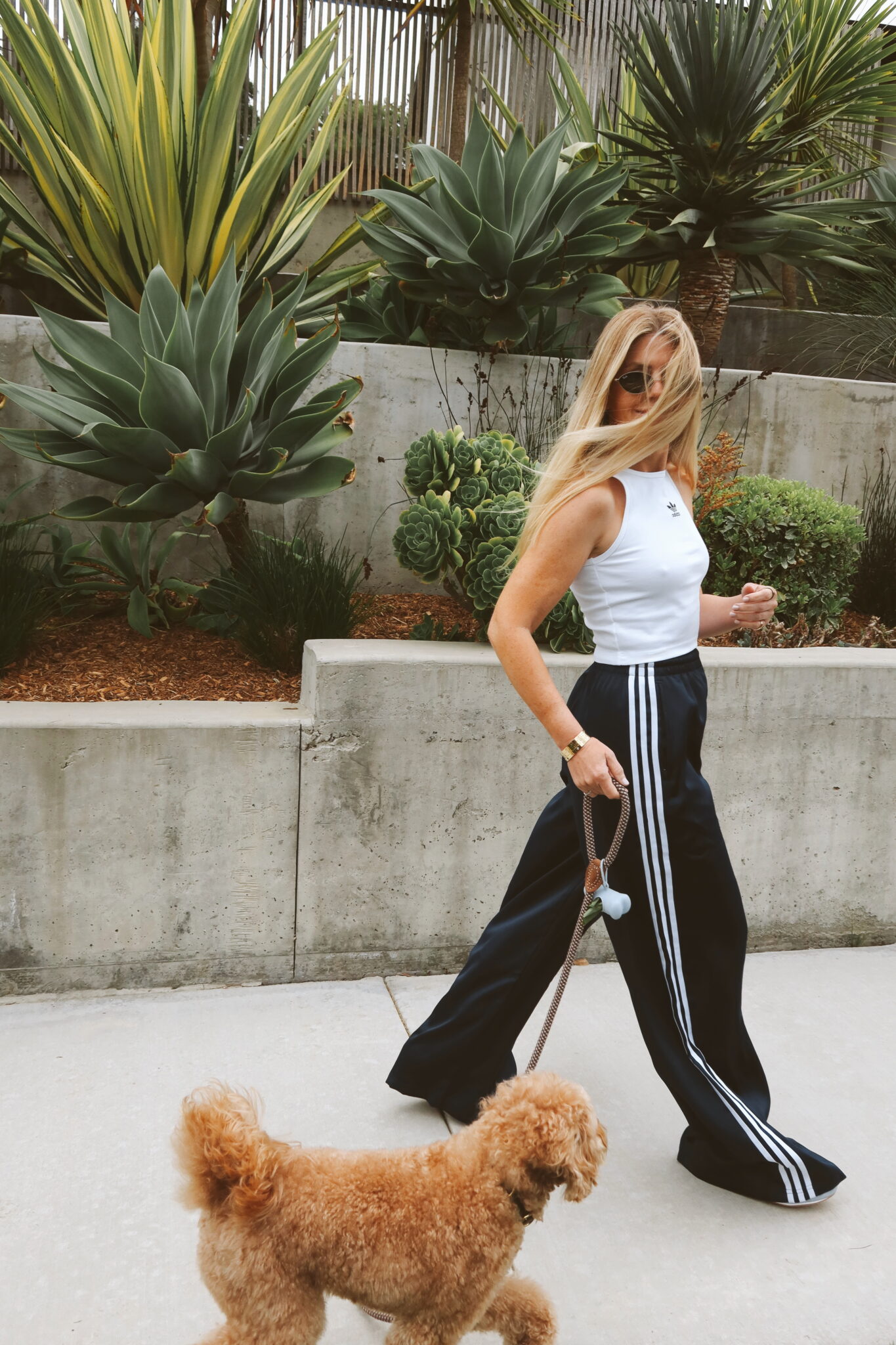Salty Lashes blogger sharing The Spring Drop at adidas while walking her dog Salty Lashes blogger sharing The Spring Drop at adidas while walking her dog